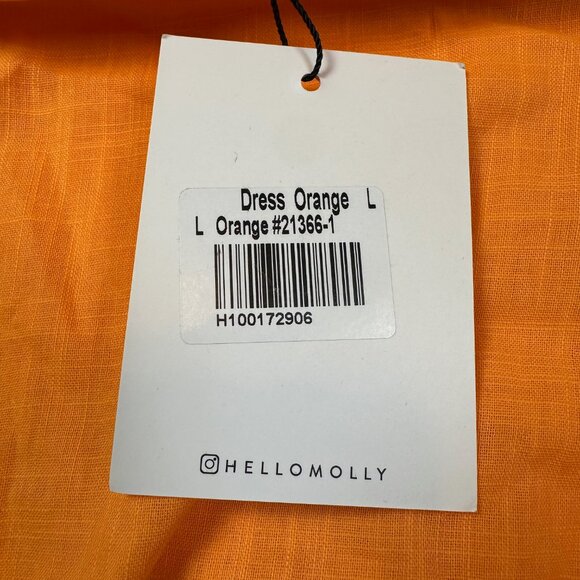 Hello Molly NWT Candy Queen Midi Dress Orange Cut Out Cotton Women's Size Large - Picture 6 of 6